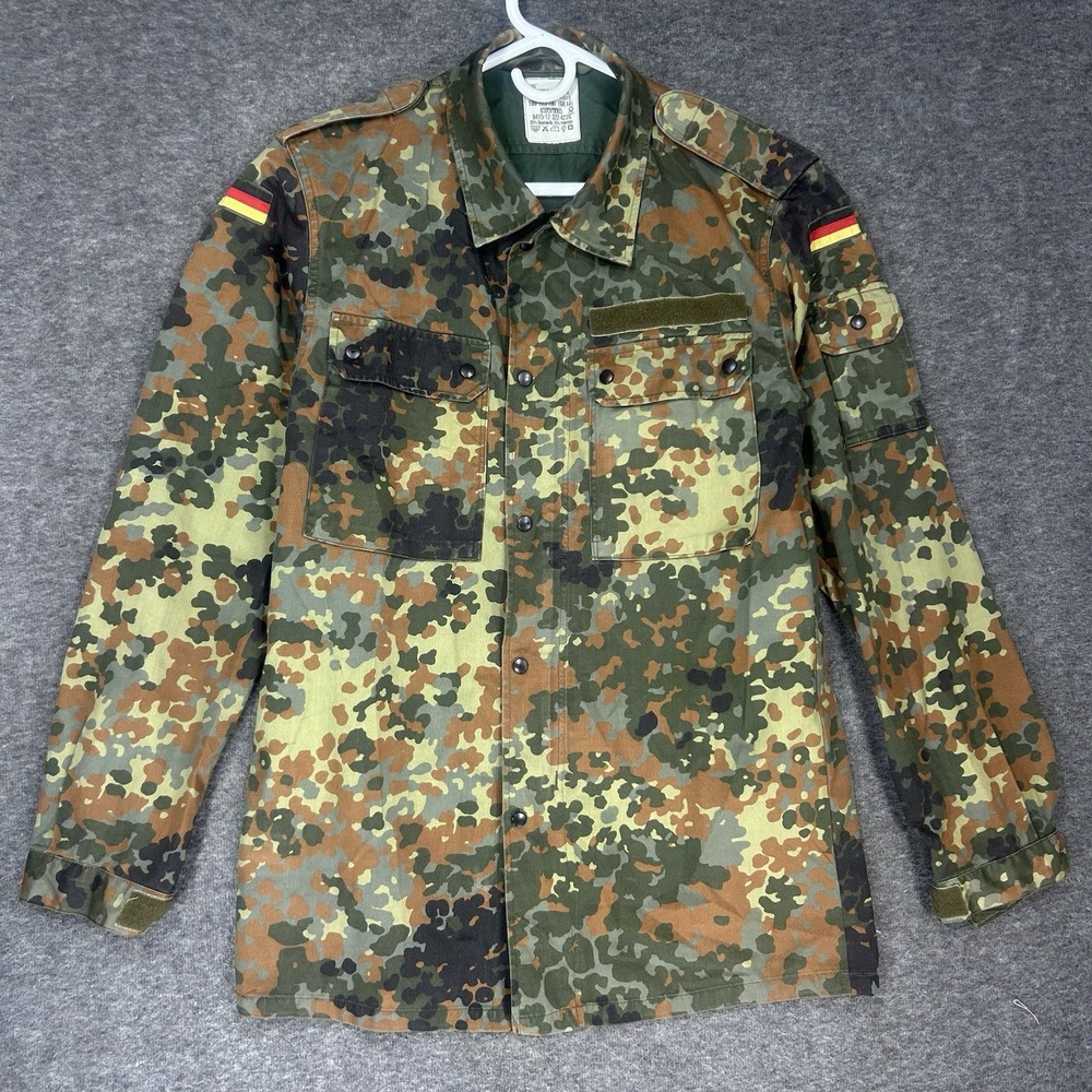 Vtg 90s Scharrer Untergrb Mens Field Jacket 185+ German Army Military Camouflage